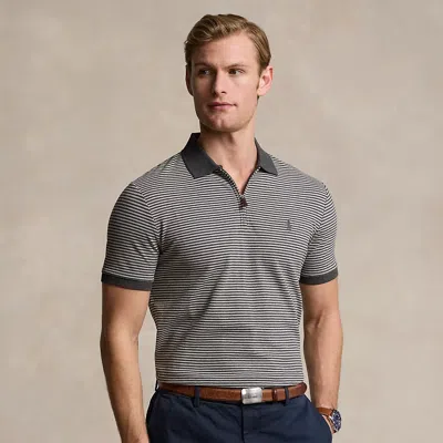 Ralph Lauren Custom Slim Fit Stretch Mesh Polo Shirt In Windsor Heather/andover