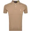 Ralph Lauren Custom Slim Polo T Shirt Brown In Brown