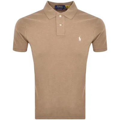 Ralph Lauren Custom Slim Polo T Shirt Brown