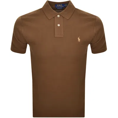 Ralph Lauren Custom Slim Polo T Shirt Brown