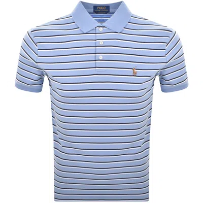 Ralph Lauren Custom Slim Stripe Polo T Shirt Blue