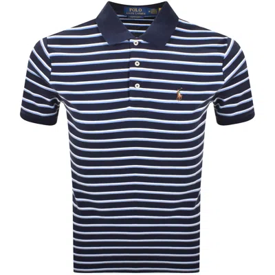 Ralph Lauren Custom Slim Stripe Polo T Shirt Navy