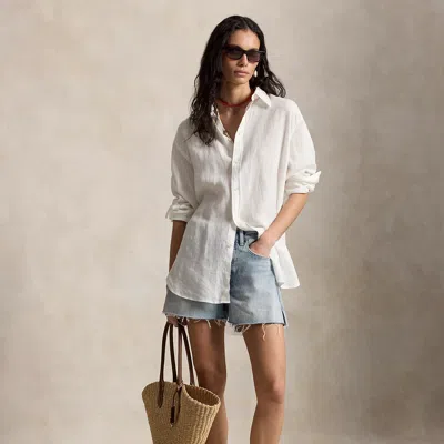 Polo Ralph Lauren Cutoff Denim Short In Nakina Wash In White