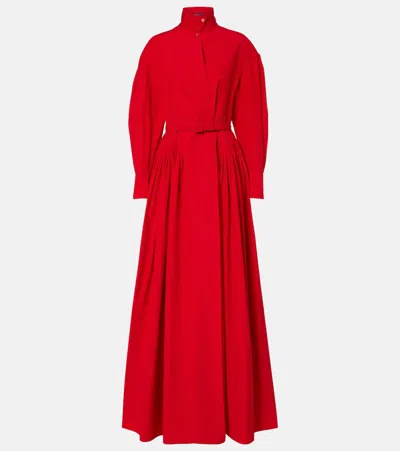Ralph Lauren Daley Cotton-blend Poplin Evening Shirtdress In Red
