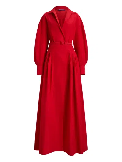Ralph Lauren Daley Point-collar Maxi Dress In Red