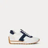Ralph Lauren Dani Denim-trim Leather & Suede Sneaker In Multi