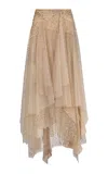 Ralph Lauren Daniela Embellished Tulle Midi Skirt In Taupe