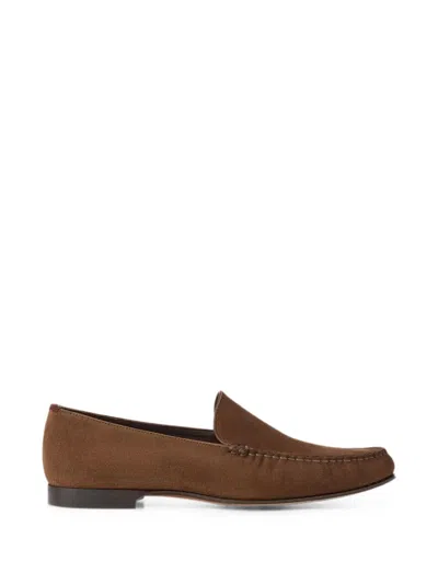 Ralph Lauren Darcey Hand-stitched Loafers In Brown