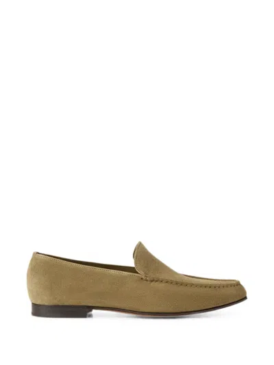 Ralph Lauren Collection Suede Darcey Loafers In Green
