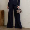 Polo Ralph Lauren Daria Linen Wide-leg Pant In Lux Navy