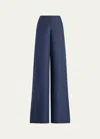 Polo Ralph Lauren Daria Linen Wide-leg Pant In Navy