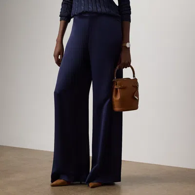Ralph Lauren Daria Washed Satin Pant In Blue