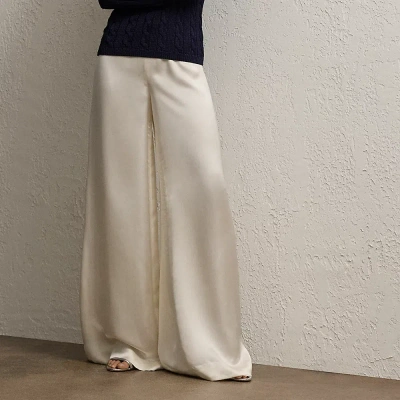 Polo Ralph Lauren Daria Washed Satin Wide-leg Pant In Lux Cream