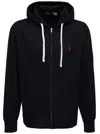 Ralph Lauren Dark Blue Embroidered-logo Zip-up Hoodie In Dark Blue