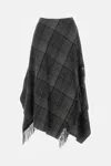 Ralph Lauren Dark Grey Check Pattern Wrap Skirt In Gray