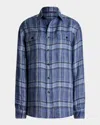 Ralph Lauren Darleen Plaid Chambray Button-down Shirt In Indigo Blu