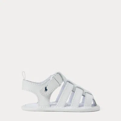 Ralph Lauren Babies' Darrell Ii Leather Sandal In White Leahter