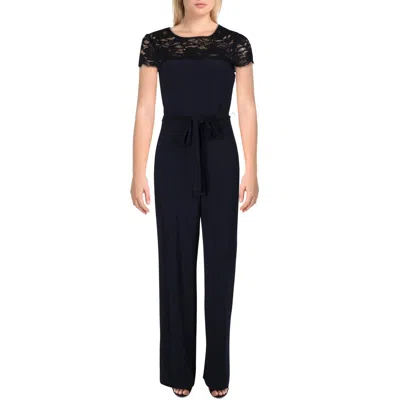 Ralph Lauren Dayah Womens Lace Illusion Jumpsuit In Blue