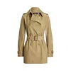 Ralph Lauren Double Breast Belt Tr 30 Lined Coat In Birch Tan