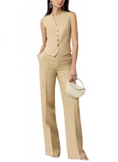 Ralph Lauren Dean Linen Trousers In Light Tan In Beige