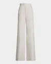 Ralph Lauren Embroidered Dean Trousers In Prchmnt Cr