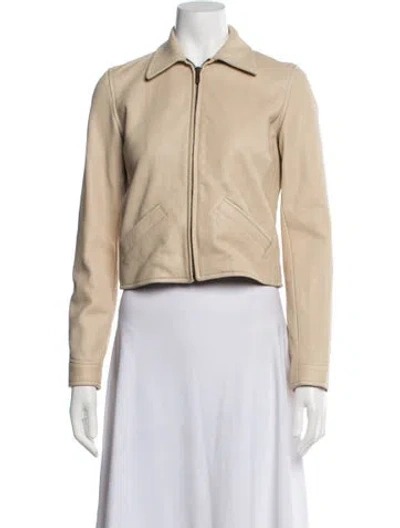 Pre-owned Ralph Lauren Deer Biker Jacket In Neutrals
