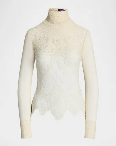 Ralph Lauren Delilah Embellished Top In Lux Cream