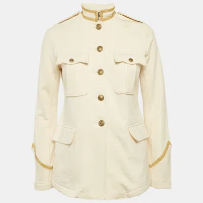Pre-owned Ralph Lauren Denim & Supply  Cream Gold Trim Cotton Military Style Jacket M