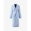 Ralph Lauren Denim Bear Logo-embroidered Cotton Bathrobe Office Blue In Blue