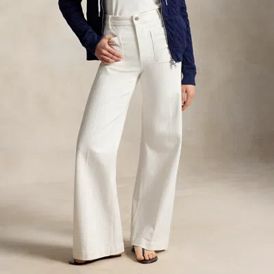 Polo Ralph Lauren Denim Beaton Pant In Burgoes Wash In White