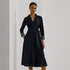 Ralph Lauren Denim Long-sleeve Midi Dress In Dark Rinse Wash