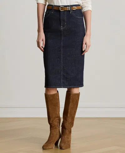 Ralph Lauren Denim Pencil Skirt In Blue