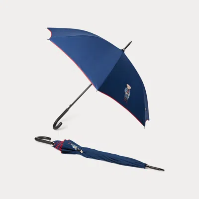 Ralph Lauren Denim Polo Bear Collapsible Umbrella In Navy