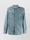 Ralph Lauren Denim Shirt Western Flap Pockets In Blue