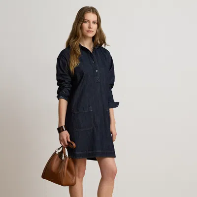 Ralph Lauren Denim Shirtdress In Rinse Wash In Black