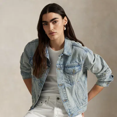 Polo Ralph Lauren Denim Trucker Jacket In Cavin Wash In Blue