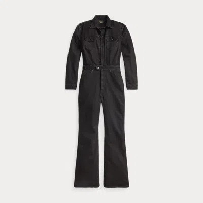Ralph Lauren Denim Western Coverall In Vintage Black/black In Blue