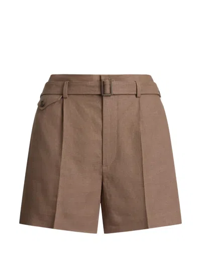 Ralph Lauren Denise Belted Shorts In Brown