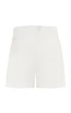 Polo Ralph Lauren Denise Mid-rise Linen Shorts In Off-white