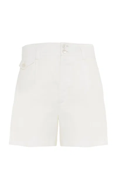 Polo Ralph Lauren Denise Mid-rise Linen Shorts In Off-white