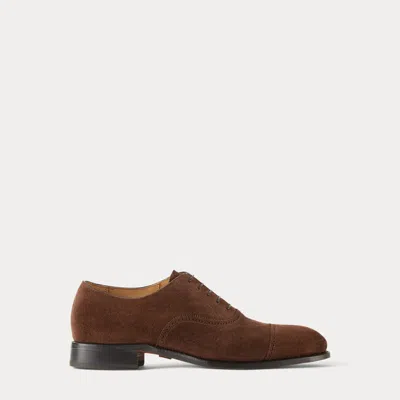 Ralph Lauren Denver Calf-suede Cap-toe Shoe In Brown