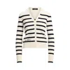 Ralph Lauren Women's Striped Cotton-blend Cardigan In Mascarpone Cream Lauren Navy