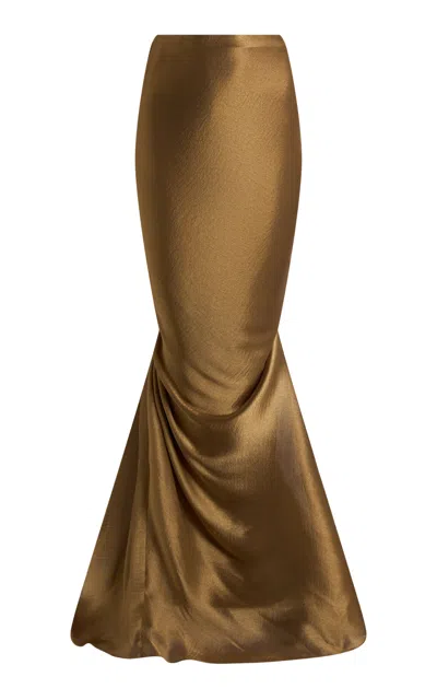Ralph Lauren Derek Metallic Maxi Skirt In Brown