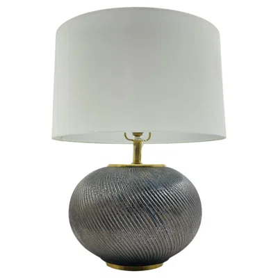 Pre-owned Ralph Lauren Designer Lamp With Reactive Ceramic Glaze & Brass In Transparent