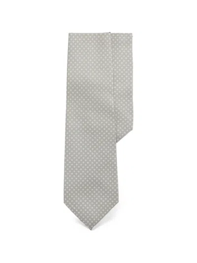 Ralph Lauren Diamond-patterned Silk Tie In Gray