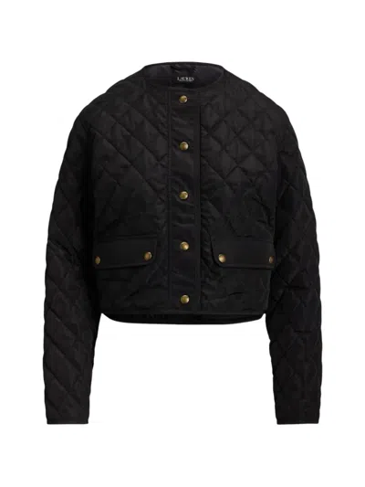 Ralph Lauren Diamond-quilted Cropped Jacket In Black