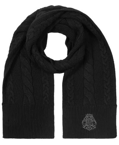 Ralph Lauren Direct Embroidery Cable Scarf In Black