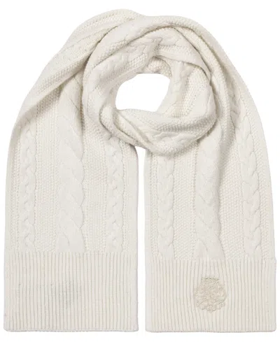 Ralph Lauren Direct Embroidery Cable Scarf In Cream