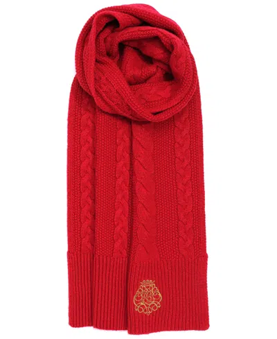 Ralph Lauren Direct Embroidery Cable Scarf In Ralph Red