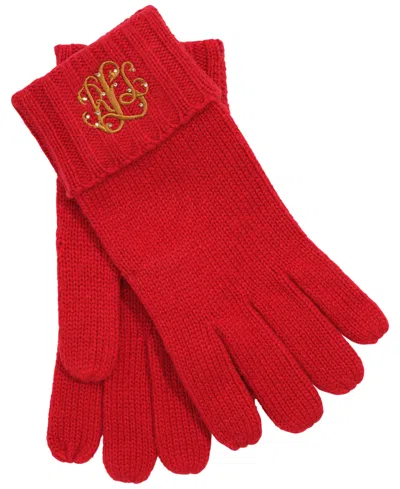 Ralph Lauren Direct Embroidery Gloves In Red